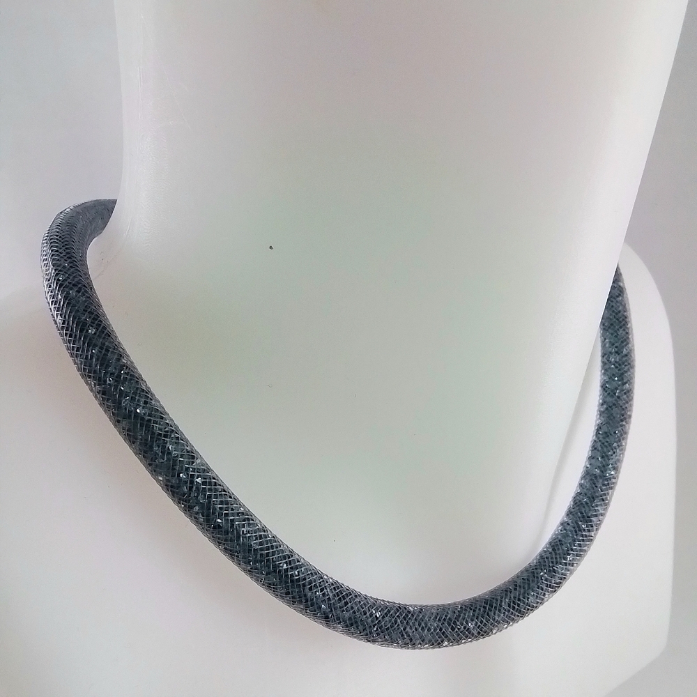 Vintage Swarovski Blue Crytal Choker Necklace Or Double Wrap Bracelet